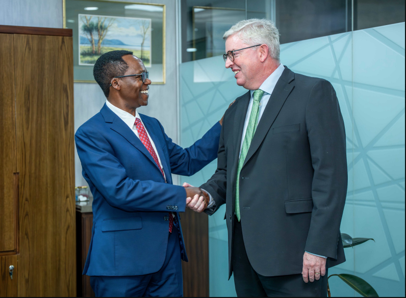 NCBA Group Managing Director and Chief Executive Officer John Gachora (left) with Nedbank Group Limited Chief Executive Jason Quinn.